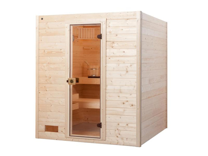 Weka Sauna VALIDA Gr. 2, im Set 4,5 kW OS inkl. digitaler Steuerung, Glastür