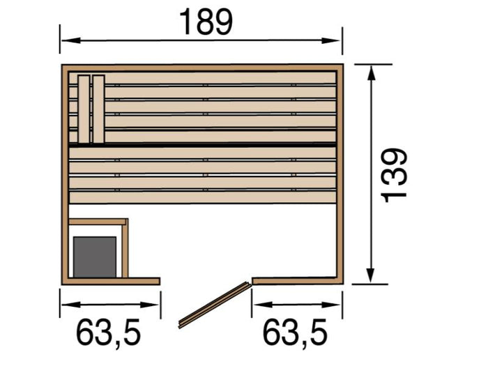 Weka Sauna VALIDA Gr. 2, im Set 4,5 kW OS inkl. digitaler Steuerung, Glastür