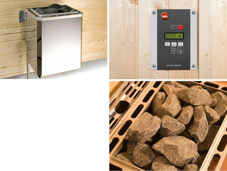 Weka Sauna VALIDA Gr. 2, im Set 4,5 kW OS inkl. digitaler Steuerung, Glastür