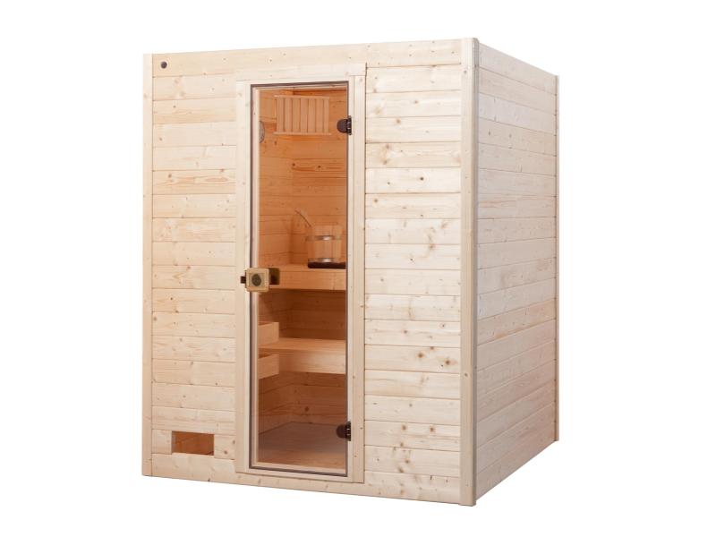 Weka Sauna VALIDA Gr. 3 im Set 9 kW K Ofen inkl. integrierter Steuerung. Glastür
