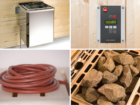 Weka Sauna VALIDA Gr. 3 im Set 9 kW K Ofen inkl. integrierter Steuerung. Glastür