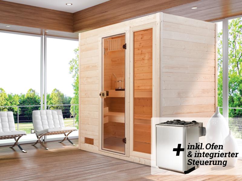Weka Sauna VALIDA Gr. 3 im Set , 9 kW K Ofen inkl. integrierter Steuerung