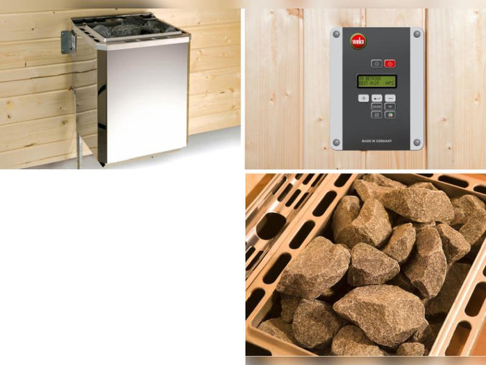 Weka Sauna VALIDA Gr. 3 im Set , 9 kW K Ofen inkl. integrierter Steuerung