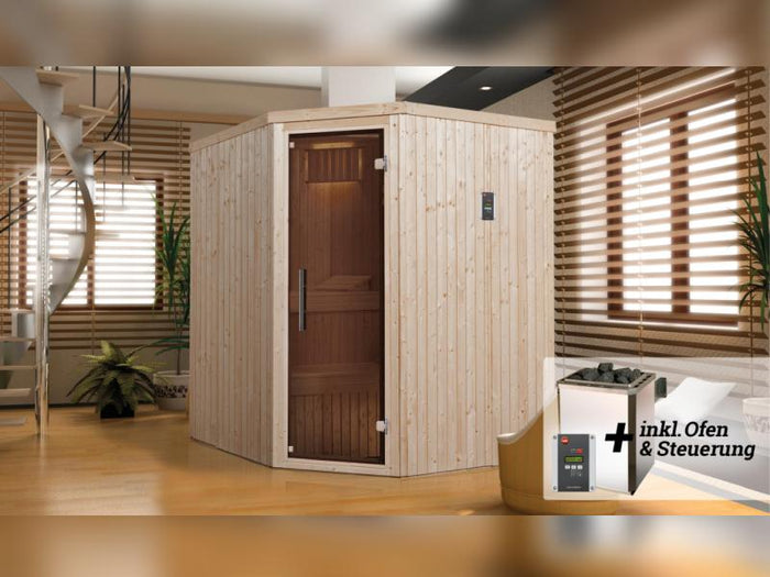Weka Sauna Varberg Eck Gr. 2 inkl. 7,5 kW OS