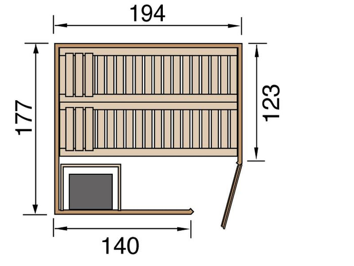 Weka Sauna Varberg Eck Gr. 2 inkl. 7,5 kW OS
