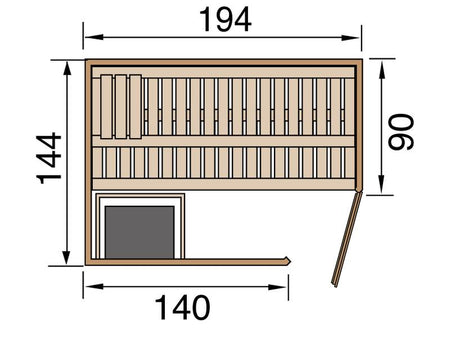 Weka Sauna Varberg Eck Gr.1 inkl. 7,5 kW OS