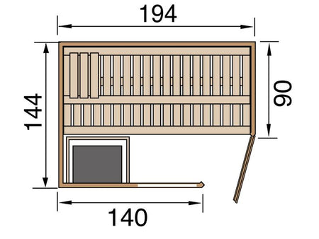 Weka Sauna Varberg Gr. 1 inkl. 7,5 kW OS