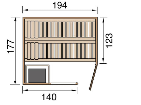 Weka Sauna Varberg Gr. 2 inkl. 7,5 kW BioS