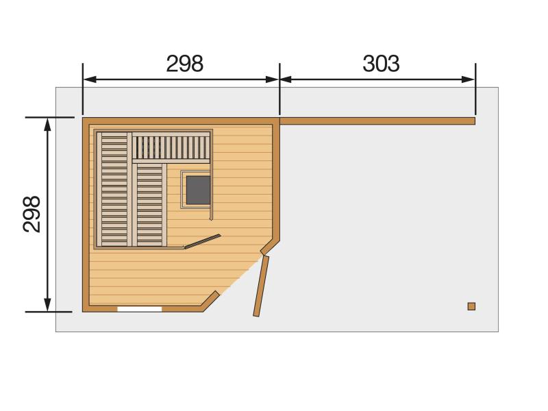 Weka Saunahaus Salo Gr. 2 seidengrau inkl. OS 7,5 kW