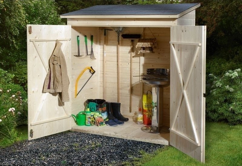 Weka Terrassenschrank mit Flachdach und Doppeltür