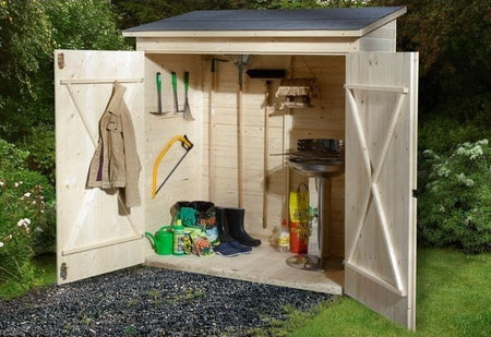 Weka Terrassenschrank mit Flachdach und Doppeltür
