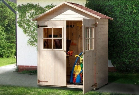 Weka Terrassenschrank mit Satteldach und Doppeltür