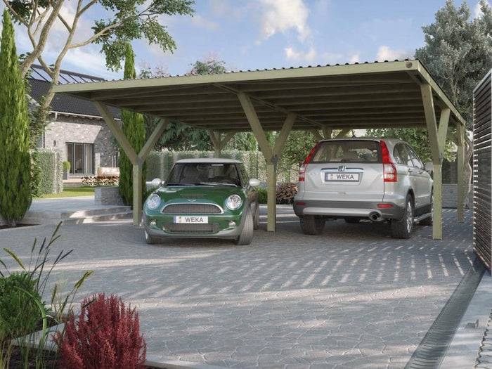 Weka Y-Doppelcarport inkl. PVC Kunstoffdach