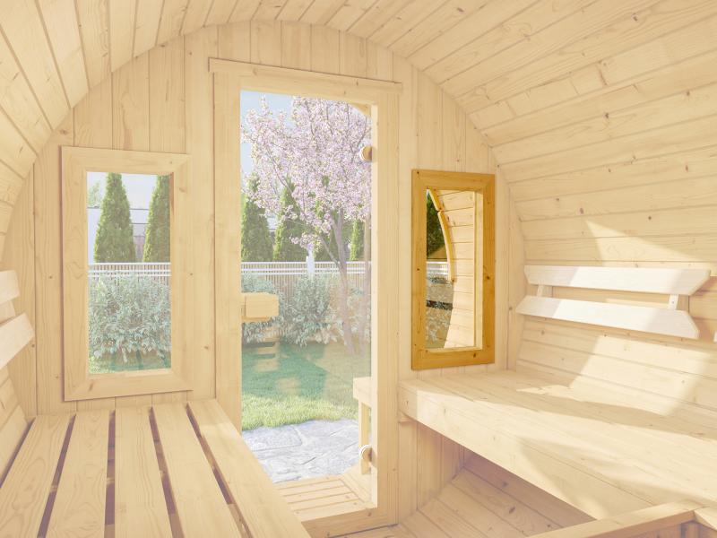 Weka Zusatzfenster für Fasssauna 38 mm