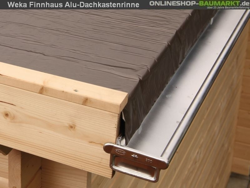 Wolff Finnhaus Alu-Kastendachrinne für Flachdach bis 600 cm mit 1 Fallrohr