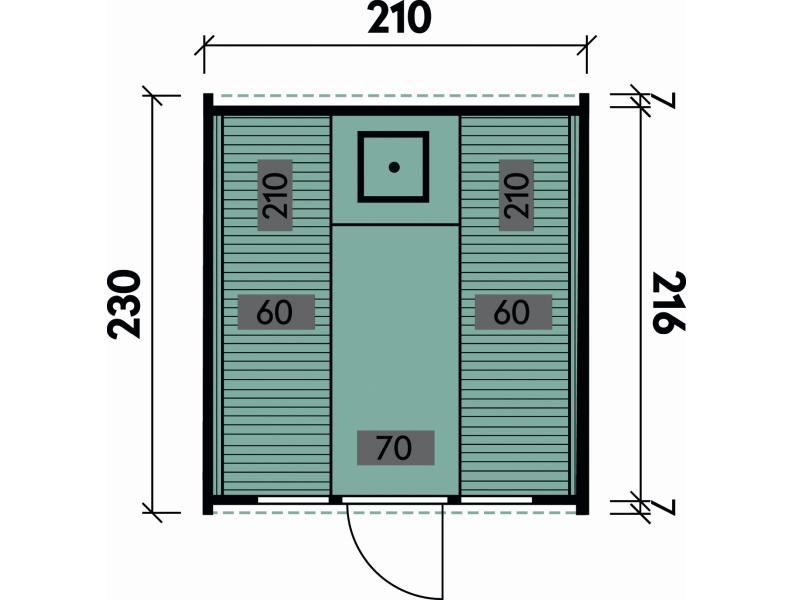 Wolff Finnhaus Cube Saunafass 230 Art 1 Bausatz Typ 3