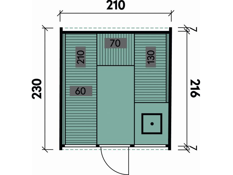 Wolff Finnhaus Cube Saunafass 230 Thermoholz Art 2 Bausatz Typ 1