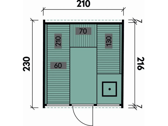 Wolff Finnhaus Cube Saunafass 230 Thermoholz Art 2 Bausatz Typ 1