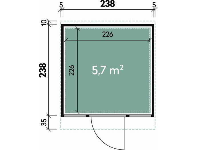 Wolff Finnhaus Metall-Gerätehaus Fascinato 2424, anthrazit, 1 flg