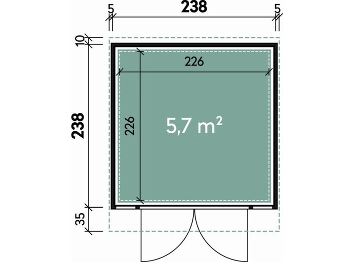 Wolff Finnhaus Metall-Gerätehaus Fascinato 2424,  schwarz,  2 flg