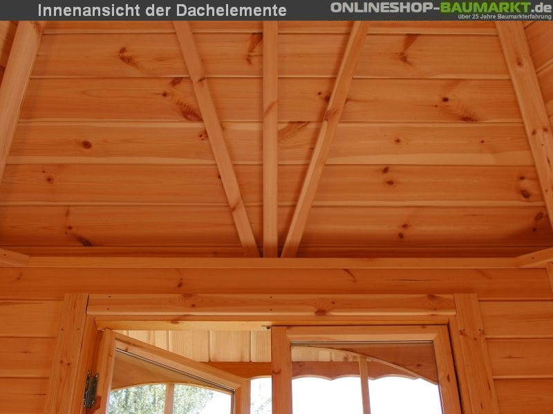 Wolff Finnhaus Pavillon Milano 3.0 natur 3 x 3 m inkl. schwarze Dachschindeln