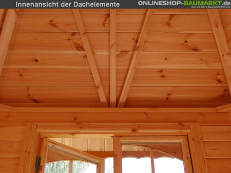 Wolff Finnhaus Pavillon Milano 3.0 natur 3 x 3 m inkl. schwarze Dachschindeln