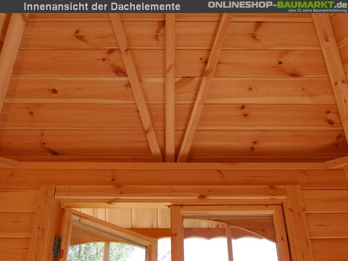 Wolff Finnhaus Pavillon Milano 3.0 natur 3 x 3 m inkl. schwarze Dachschindeln