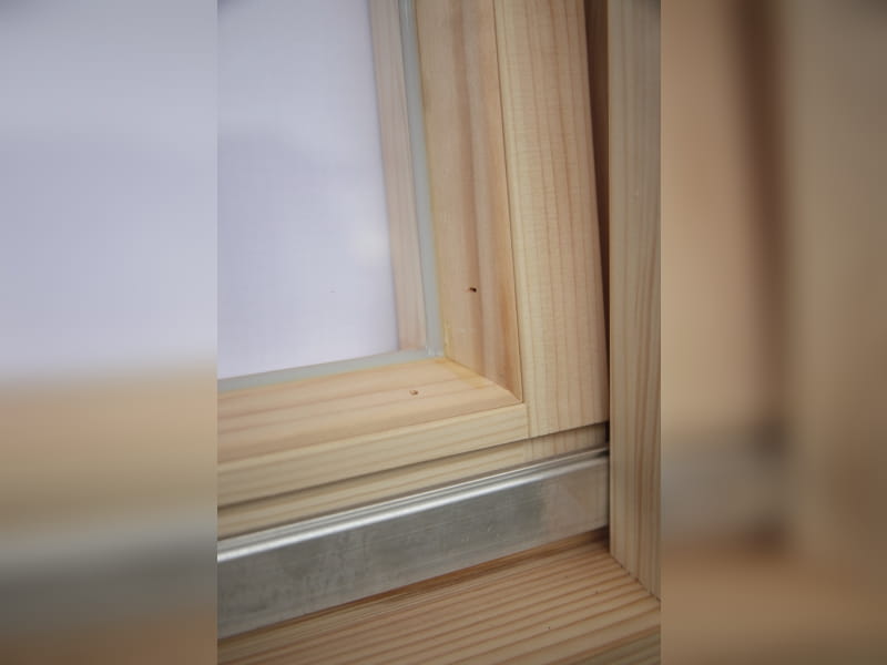 Wolff Finnhaus Pulti 34-B Typ 5 mit Milchglas-Tür naturbelassen