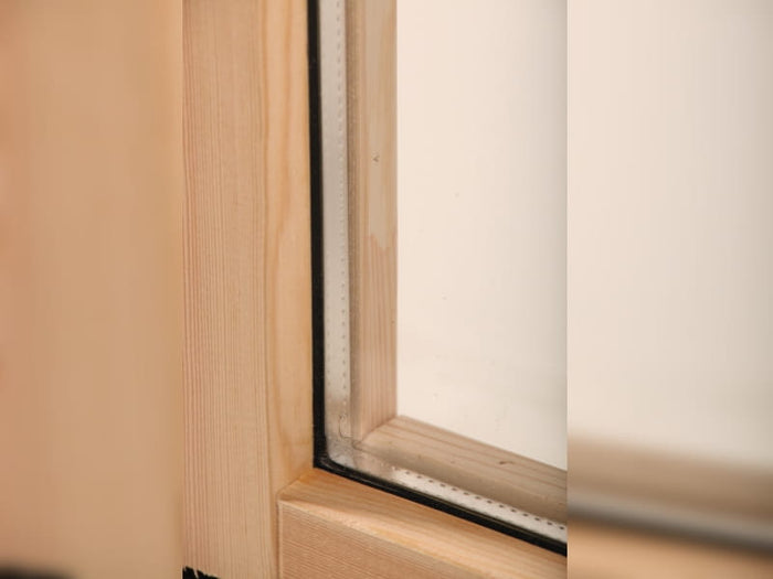 Wolff Finnhaus Pulti 34-B Typ 5 mit Milchglas-Tür naturbelassen