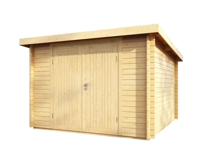 Wolff Finnhaus Pulti 34-C Typ 1 mit Vollholz-Tür naturbelassen