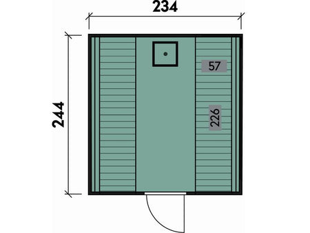 Wolff Finnhaus Sauna Luago 2x2 Bausatz Typ 2 Art 1, natur, inkl. Dacheindeckung und Fenster