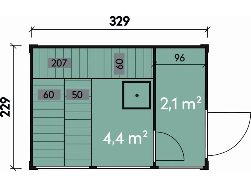 Wolff Finnhaus Sauna Paradiso 3x2 2-Raum, kiefer