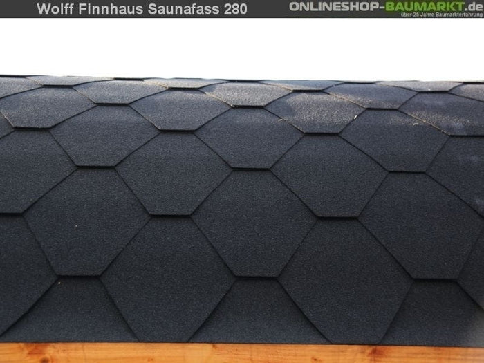 Wolff Finnhaus Saunafass 330 de luxe montiert DS schwarz