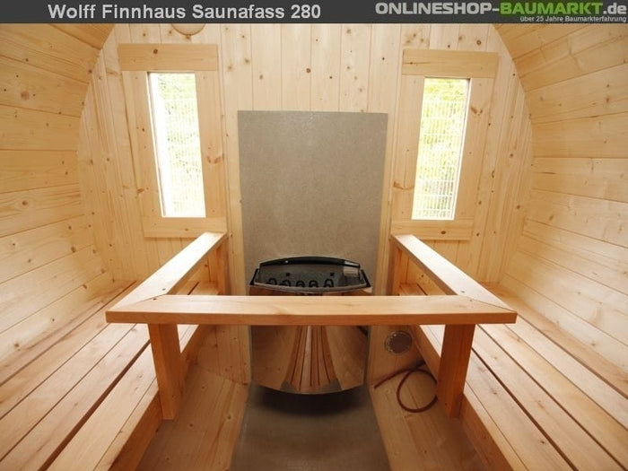 Wolff Finnhaus Saunafass 330 de luxe Thermoholz Bausatz DS schwarz