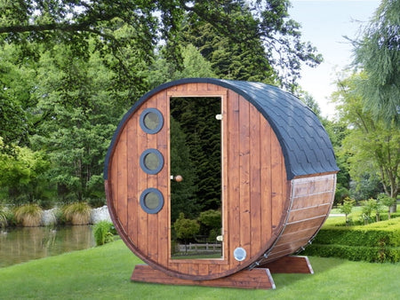 Wolff Finnhaus Saunafass Mini 160 als Bausatz inkl. schwarzen Schindeln
