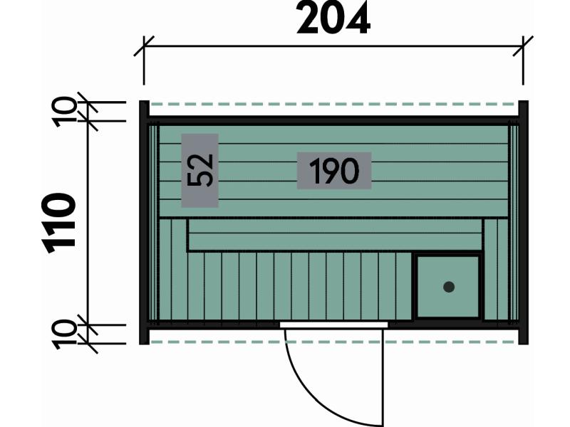 Wolff Finnhaus Terrassen-Saunafass 130 Thermoholz Bausatz Set 1 inkl. 220 Volt-Ofen integr. Steuerun