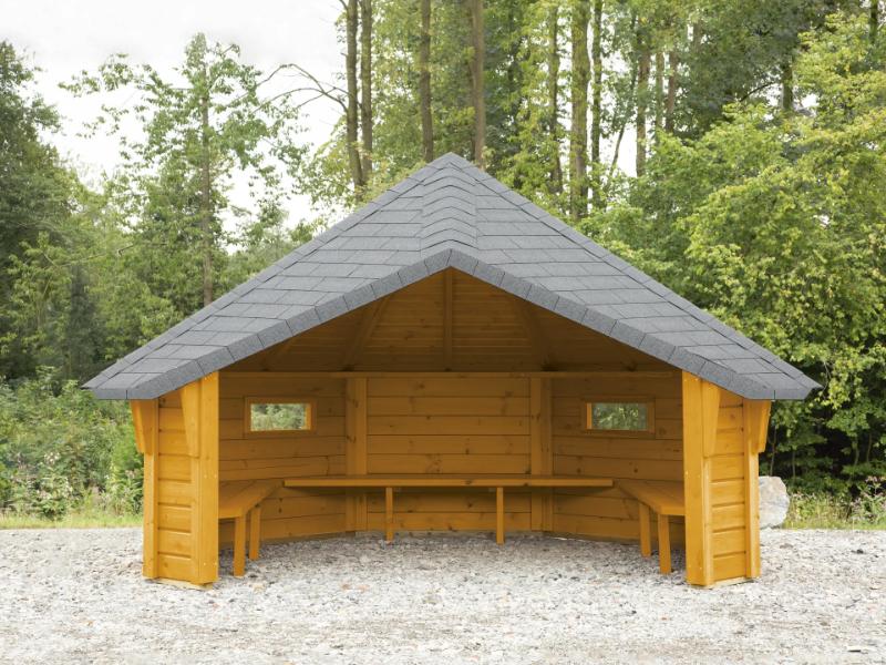 Wolff Finnhaus Wetterschutzhütte Wanja 3327 Eiche Rustikal