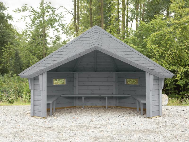 Wolff Finnhaus Wetterschutzhütte Wanja 3327 Betongrau
