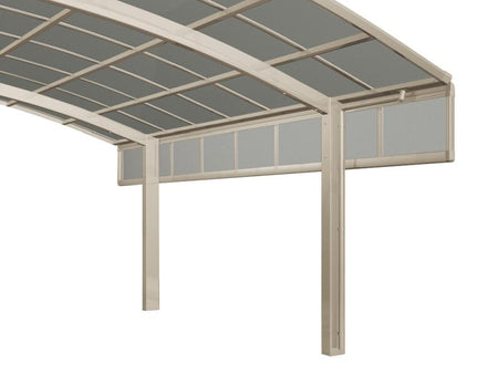 Ximax Carport Zubehör Seitenwand Höhe 100 cm - 2 Module Edelstahl-Look