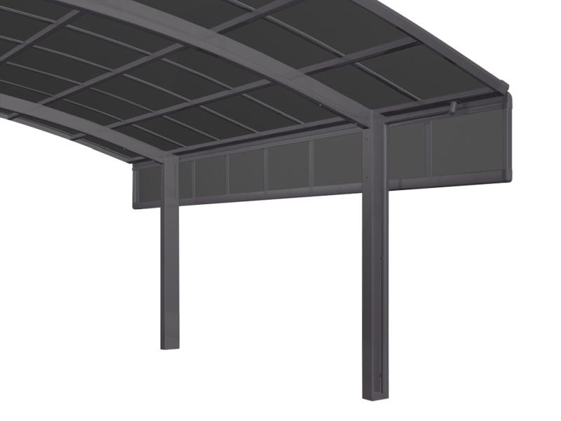 Ximax Carport Zubehör Seitenwand Höhe 100 cm - 2 Module Schwarz