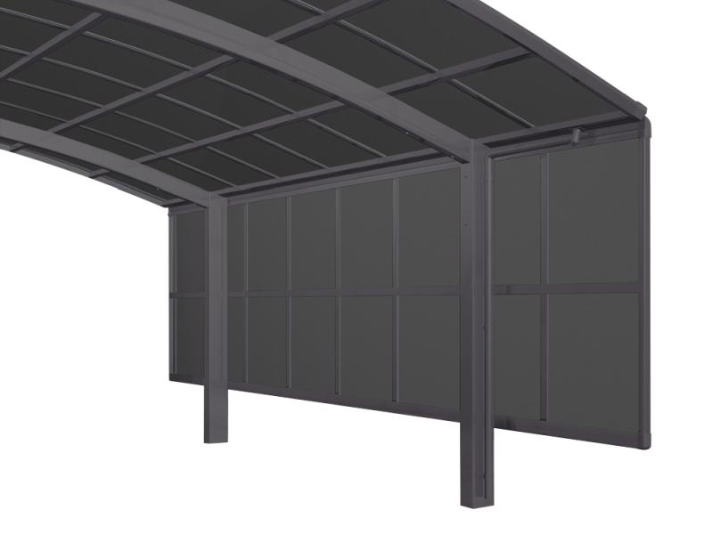 Ximax Carport Zubehör Seitenwand Höhe 150 cm - 2 Module Schwarz
