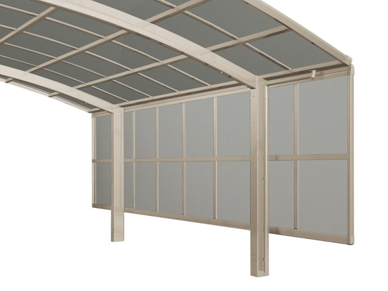 Ximax Carport Zubehör Seitenwand Höhe 200 cm - 3 Module Edelstahl-Look