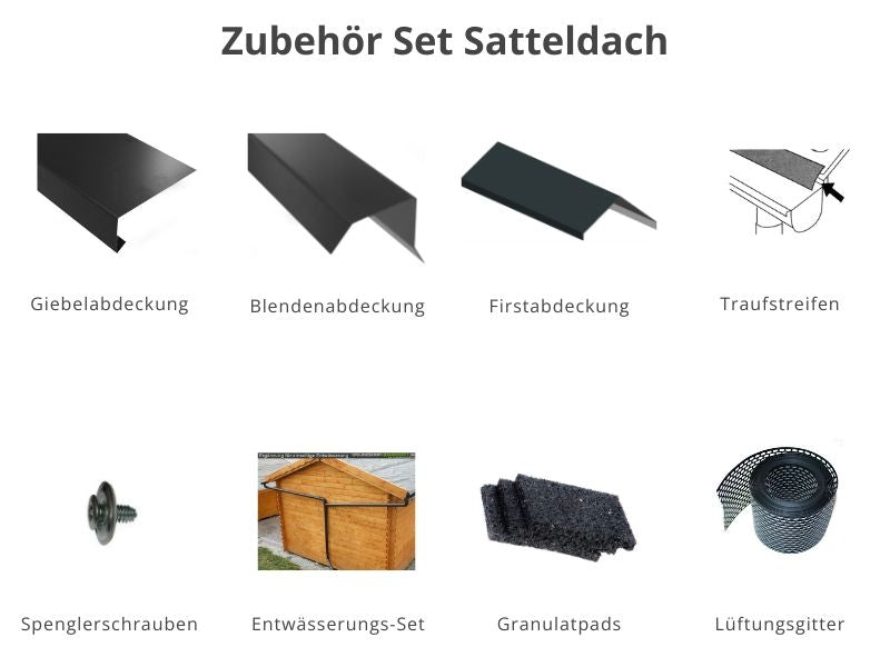Zubehör Set für Karibu Gartenhaus "Dahme 2" ECO naturbelassen