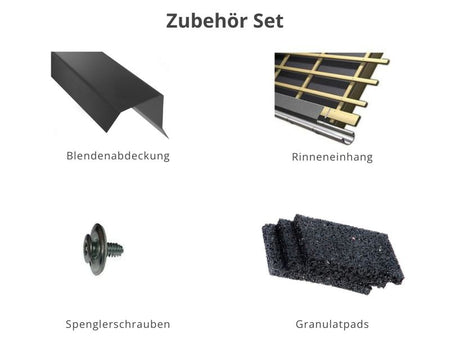 Zubehör Set für Karibu Gartenhaus Askola 4 mit Anbaudach 2,8 m mit Rückwand, terragrau