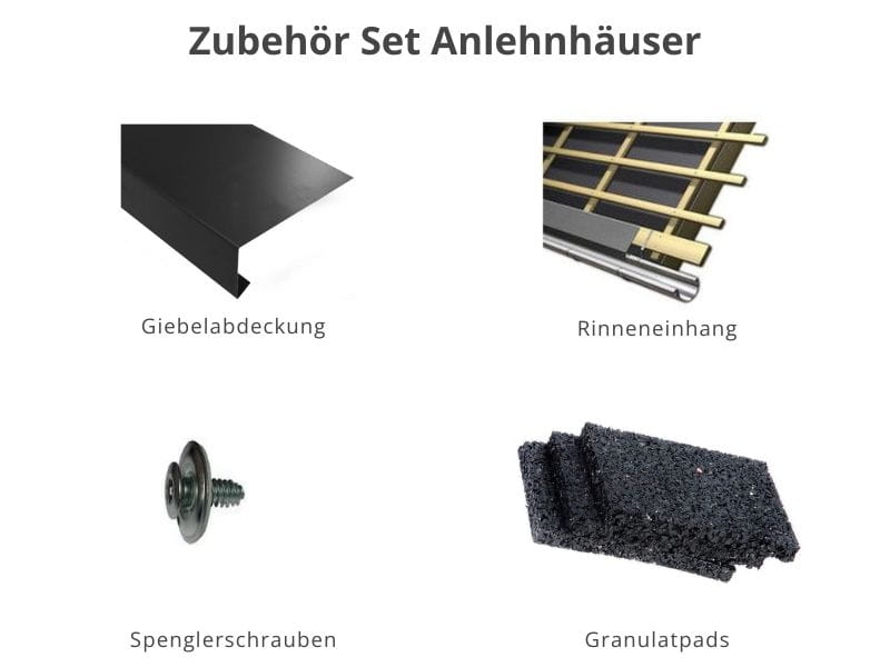 Zubehör Set für Karibu Gartenhaus Wandlitz 2 natur 19 mm