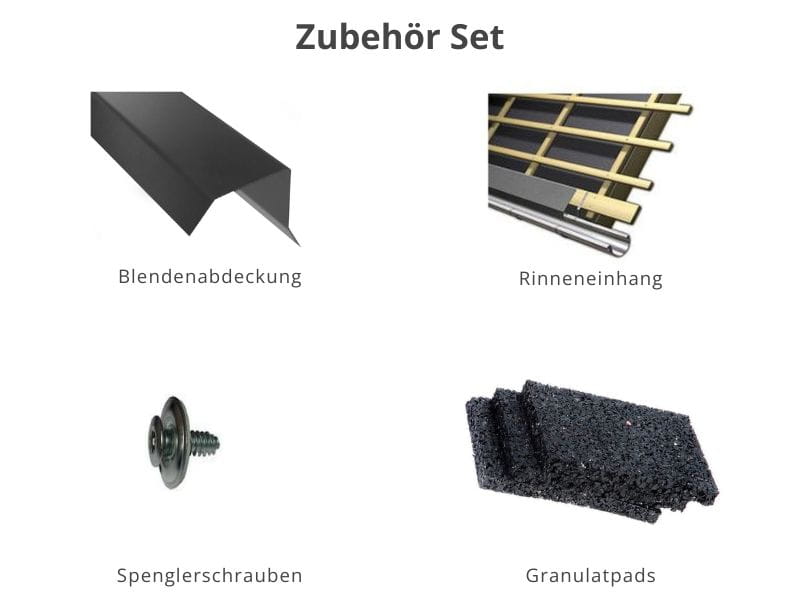 Zubehör Set für Karibu Osb smart choice Gartenhaus  Kerken 3 natur inkl. Fußboden und Anbaudach 2,40